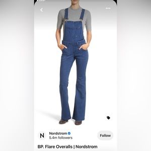 Nordstrom brand BP flare leg overalls size 27